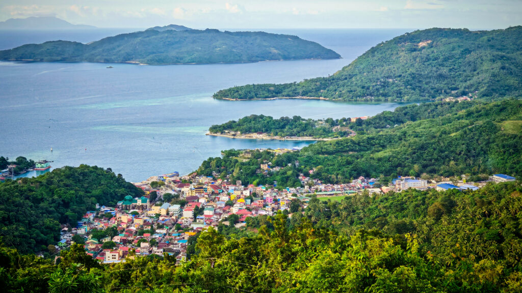 A view of the entire town proper of the municipality of Romblon from the top of a mountain.